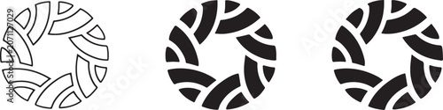 Global community logo icon minimalist vector illustration.
