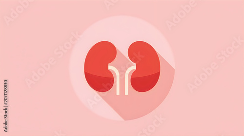 Illustration of human kidneys, medical anatomy