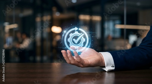 Digital Service Management and IT Support Automation Concept with Process Optimization and Workflow Approval Interface