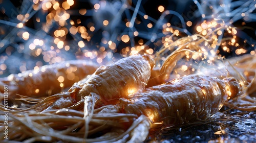 Premium Ginseng Root Bioactive Extract for Skin Regeneration and Aesthetic Medicine Background