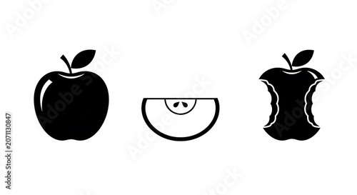 Minimalist black and white cat illustrations set.