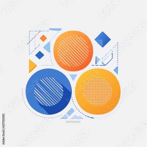 Geometric Abstract Design with Circles and Shapes