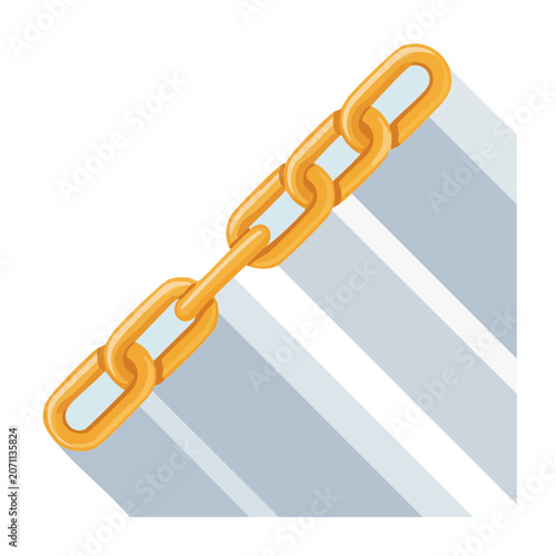 Golden chain link on striped background