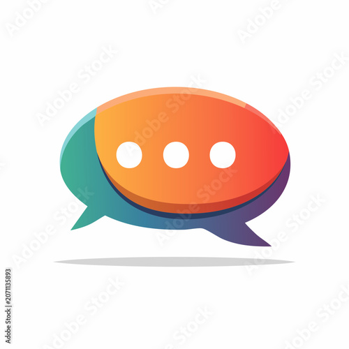 Modern speech bubble icon with ellipsis and gradient colors