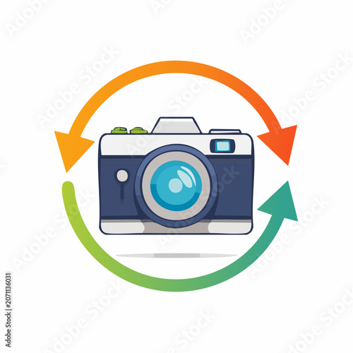 Camera icon with circular arrows indicating refresh or cycle