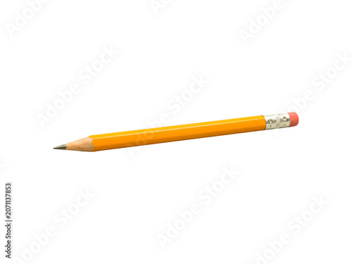Horizontal yellow HB pencil