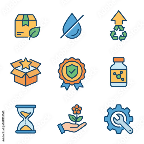 Eco friendly icons and symbols.