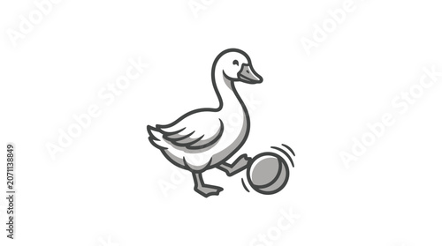 Duck Riding Bicycle Fast Motion.