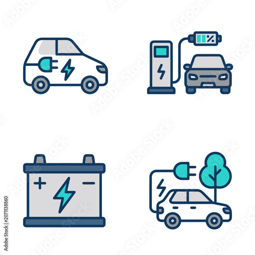 Electric car charging station battery.