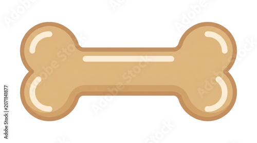 Fotografie Cute Brown Dog Bone Treat Illustration for Pet Training Rewards and Canine Nutri