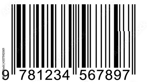 Konstfotografi Digital graphic for fast product identification, comprising vertical black and w