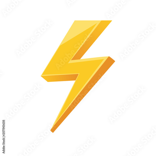 Yellow lightning bolt vector icon