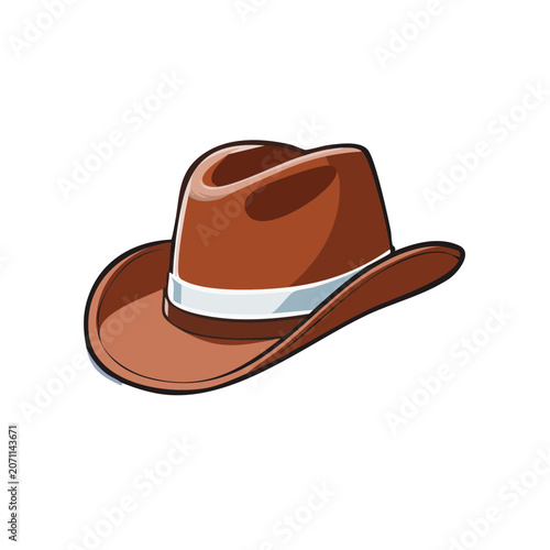 Brown Cowboy Hat Vector Illustration