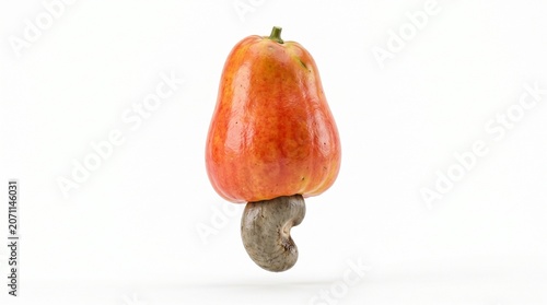 Fresh Cashew Fruit Isolated on White Background