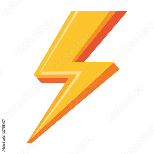 Yellow and orange lightning bolt icon