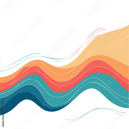 Abstract flowing wave vector with gradient colors
