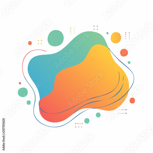 Abstract fluid shape with gradient colors and organic form