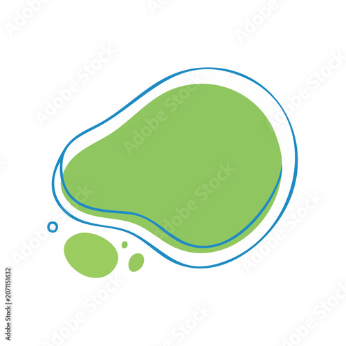 Abstract green blob with blue outline vector