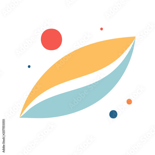Abstract leaf with dots in flat design style
