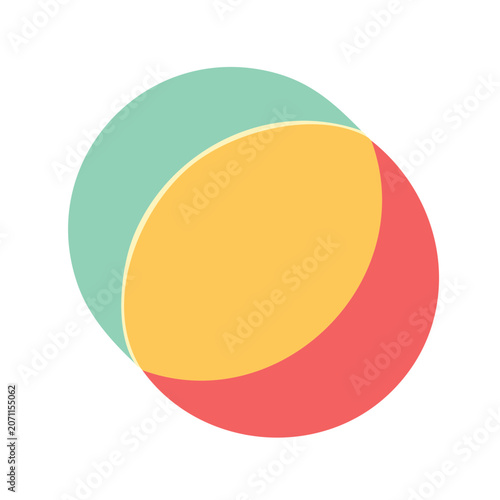 Abstract overlapping circles in flat design style