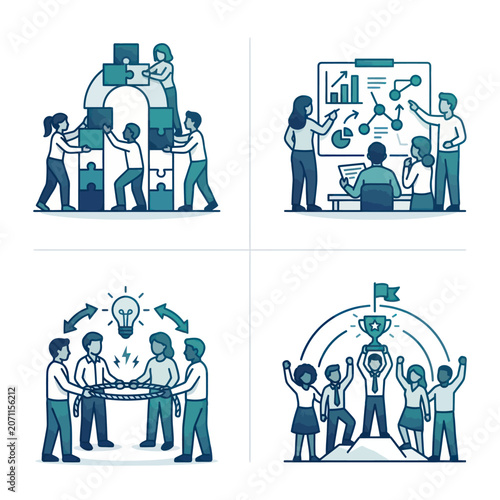 People working together in business.