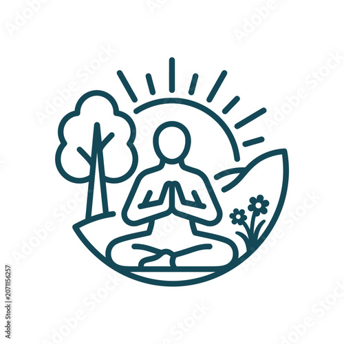 Person meditating in lotus position.