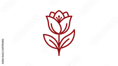 Simple line drawing of a flower.