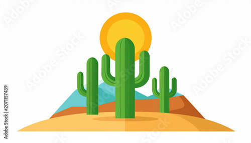 Flat Desert Landscape Vector