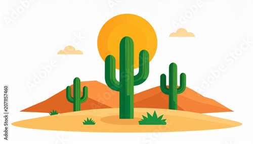 Flat Desert Landscape Vector