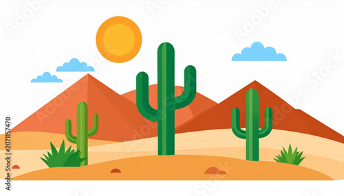 Flat Desert Landscape Vector