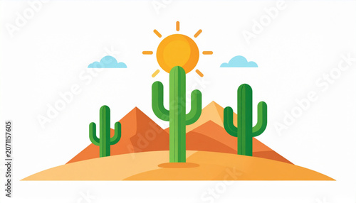 Flat Desert Landscape Vector