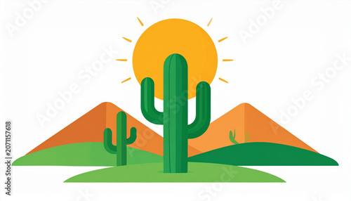 Flat Desert Landscape Vector