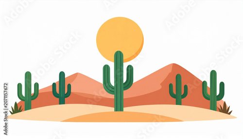 Flat Desert Landscape Vector