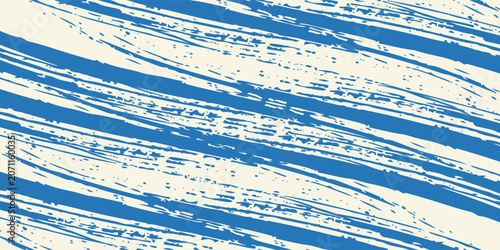 Cuadro en lienzo Grunge grainy blue brush stroke with spray texture