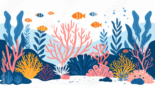 Flat Coral Reef Vector Art