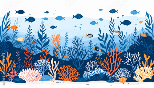Flat Coral Reef Vector Art