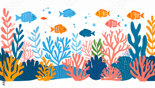 Flat Coral Reef Vector Art