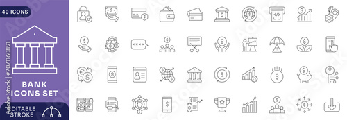 Картината върху платно Bank icon set