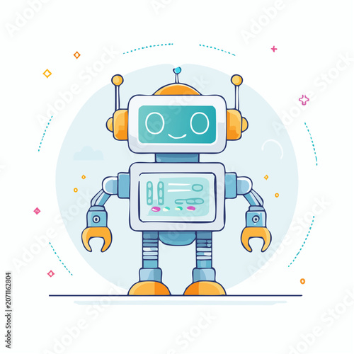 Cute Cartoon Robot Character