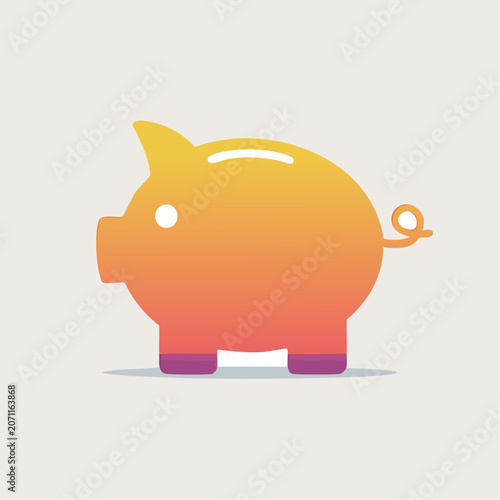 Piggy bank icon with gradient colors
