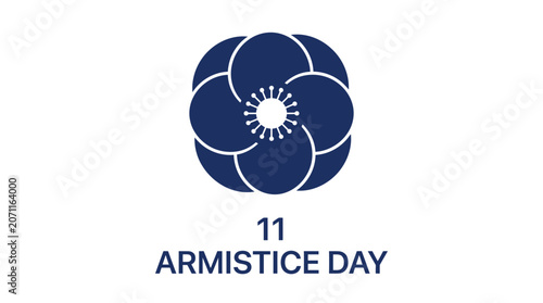Blue poppy flower icon for Armistice Day.