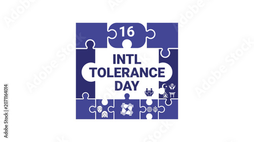 Blue puzzle pieces for International Tolerance Day.