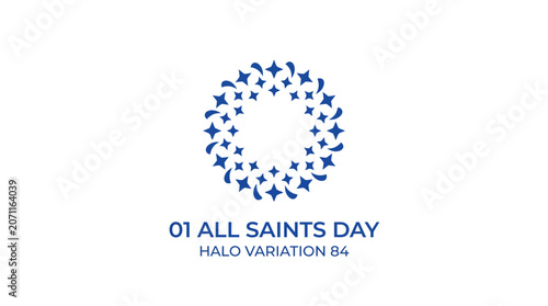 Blue star circle halo religious symbol.