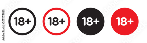 Fotografie 18 Plus vector icon logo or illustration