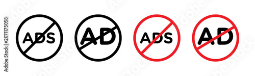 Foto Ad blocker vector icon logo or illustration