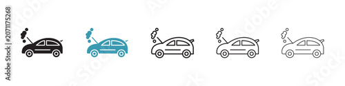 Fotografie Car breakdown vector icon logo or illustration