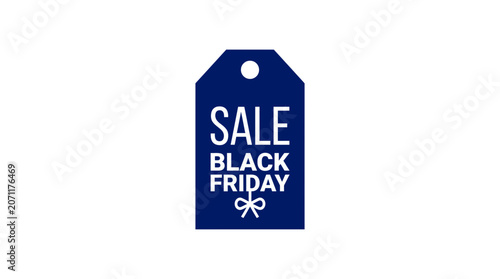 Blue Black Friday sale price tag icon.