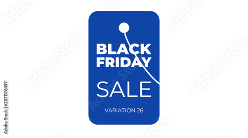Blue Black Friday sale tag variation design template.