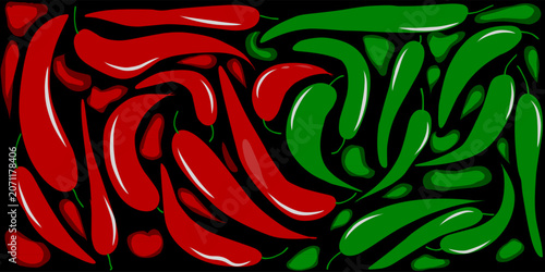 Tableau sur toile A collection of random chili illustrations