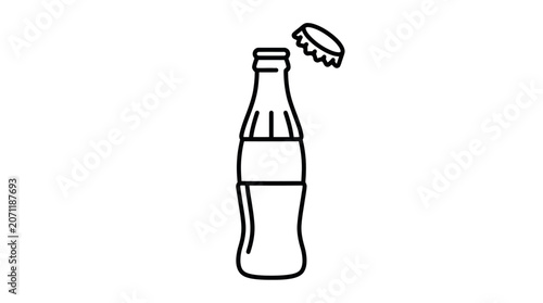 Open beverage glass bottle icon